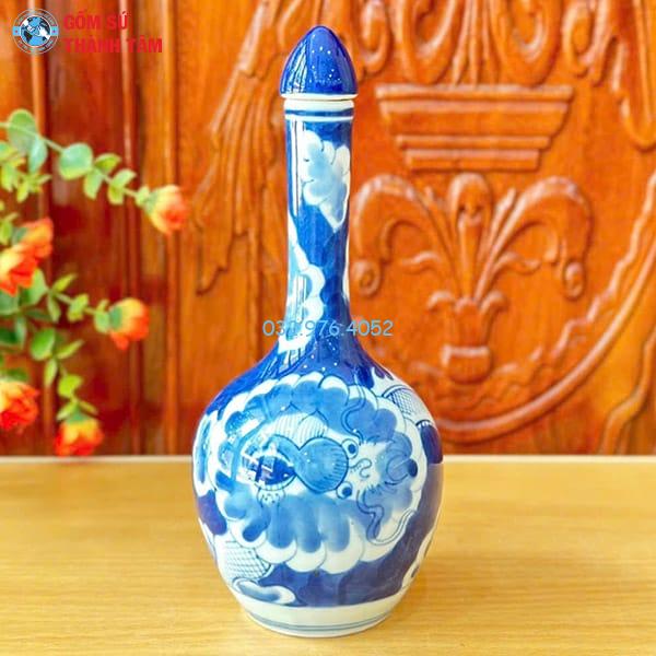 Phụ Kiện Ấm Chén Men Lam | Nậm Rượu Trơn