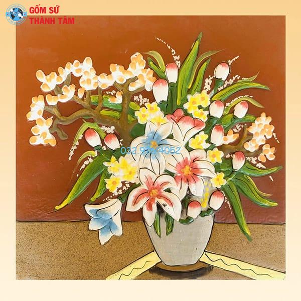 Tranh Gốm Đắp Nổi Không Khung | Hoa