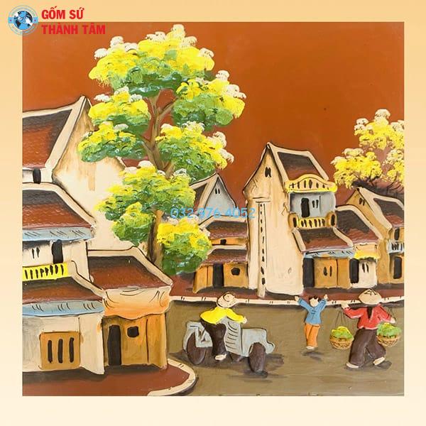 Tranh Gốm Đắp Nổi Không Khung | Phố Cổ