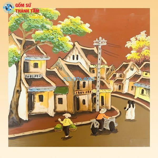 Tranh Gốm Đắp Nổi Không Khung | Phố Cổ