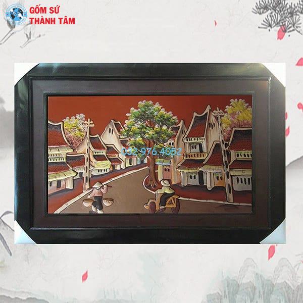 Tranh Gốm Đắp Nổi Khung Chữ Nhật | Phố Cổ