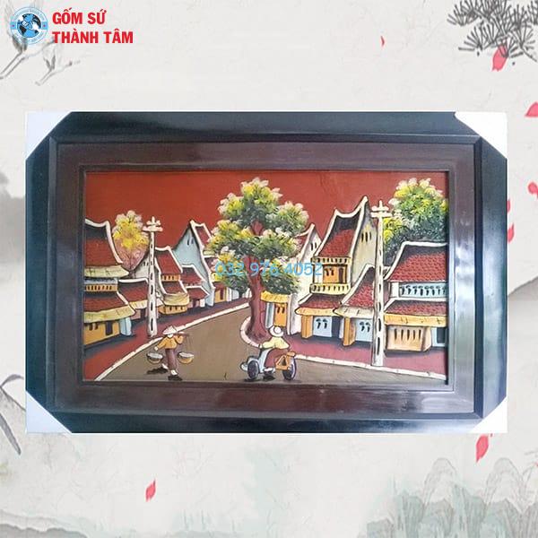 Tranh Gốm Đắp Nổi Khung Chữ Nhật | Phố Cổ