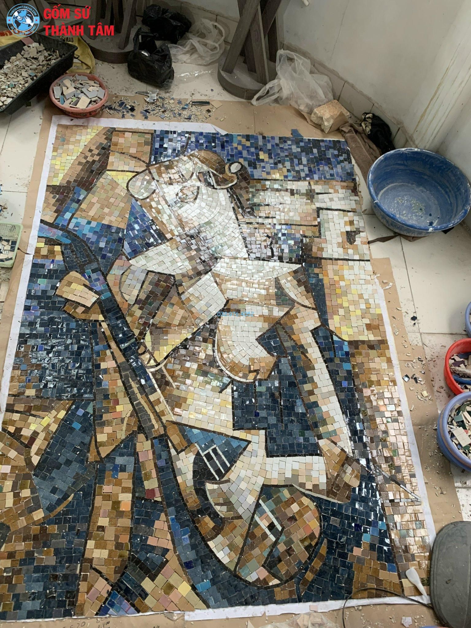 Tranh gốm Mosaic chân dung con người