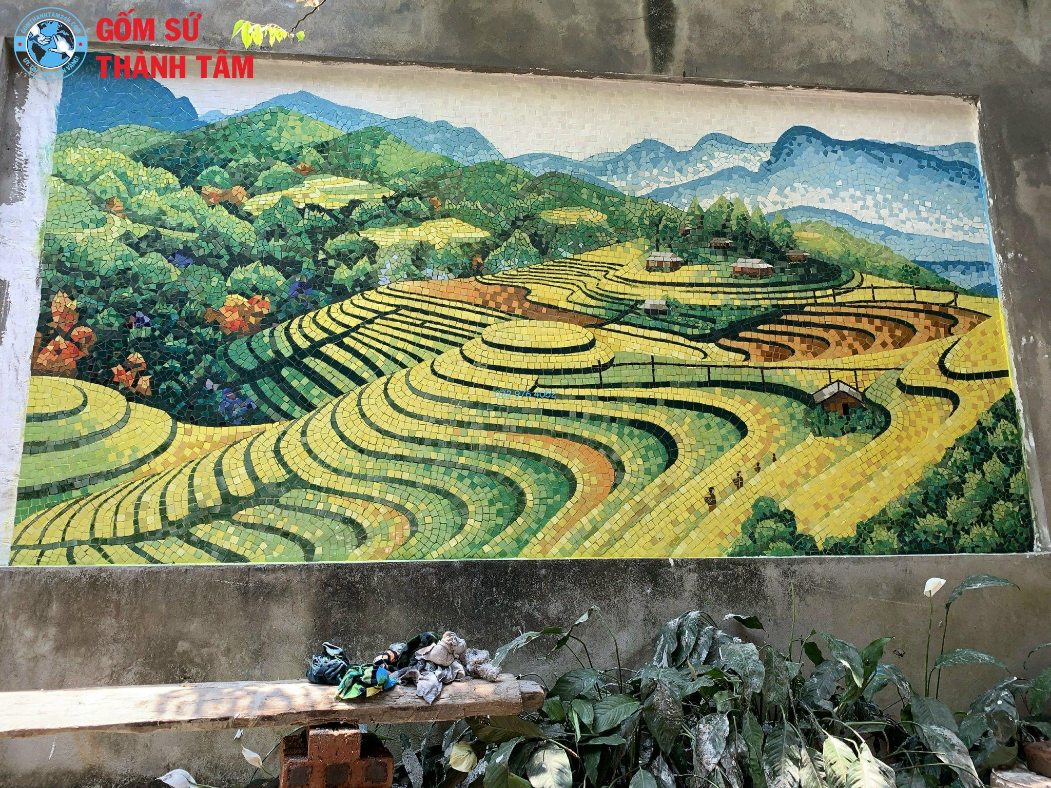 Tranh gốm Mosaic đồng quê
