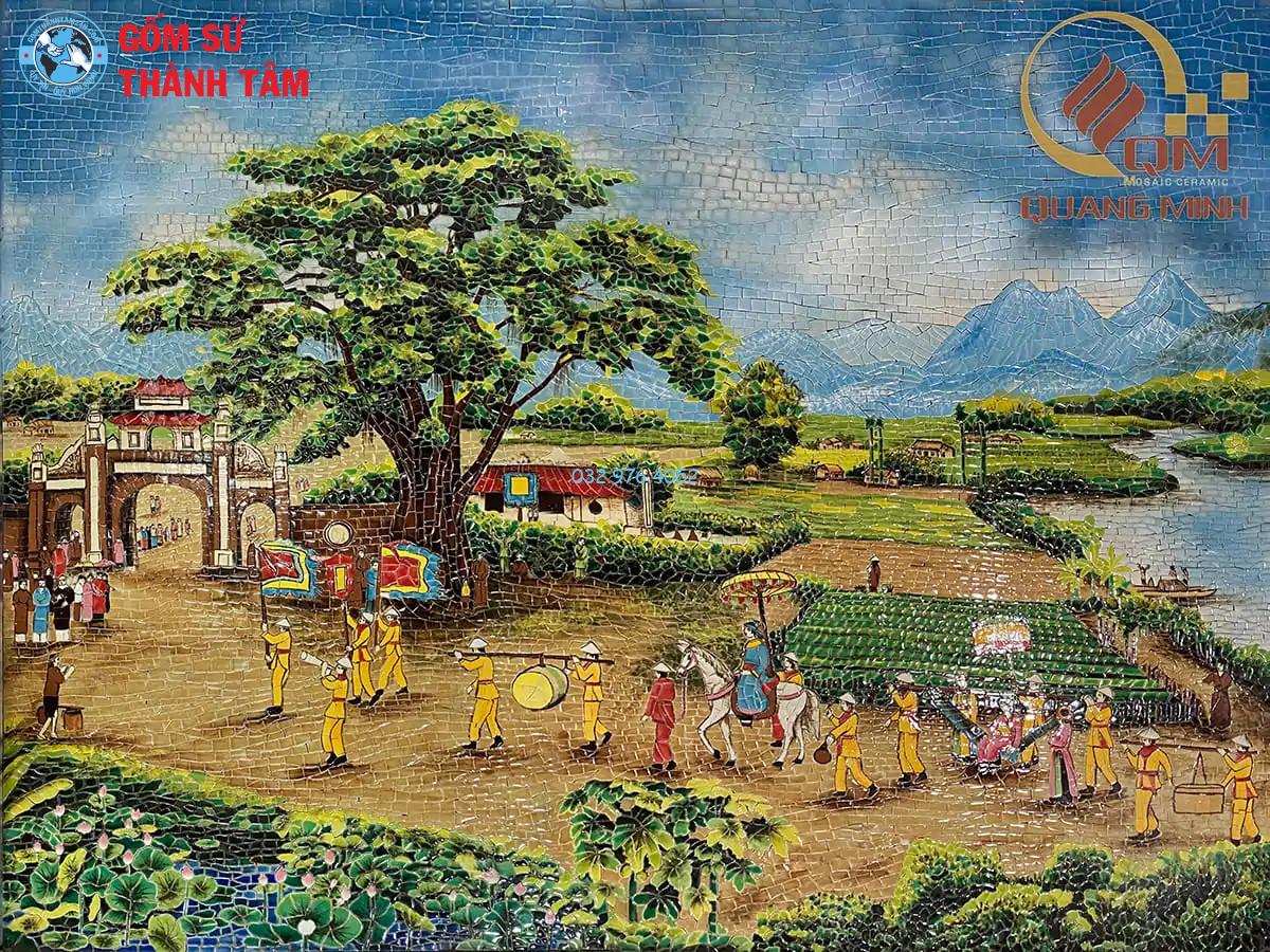 Tranh gốm Mosaic vinh quy bái tổ