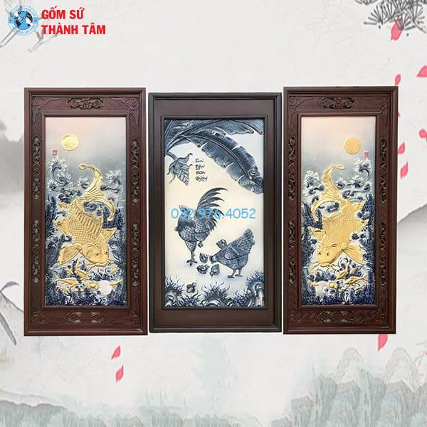 Tranh Gốm Theo Bộ 3 | Khung Chữ Nhật