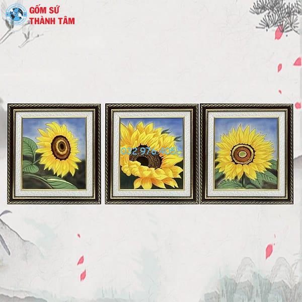 Tranh Gốm Theo Bộ 3 | Khung Vuông