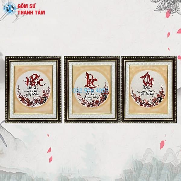 Tranh Gốm Theo Bộ 3 | Khung Vuông