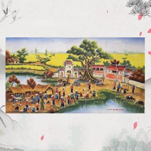 Tranh Gốm Vẽ Trơn Ốp Tường | Làng Quê