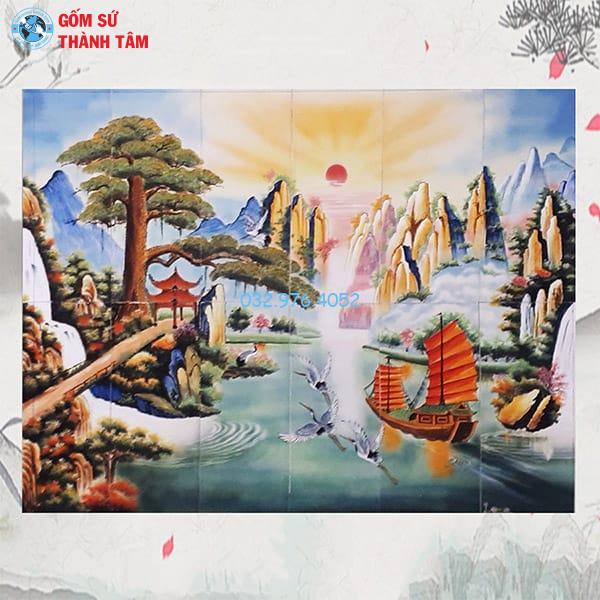 Tranh Gốm Vẽ Trơn Ốp Tường | Phong Cảnh